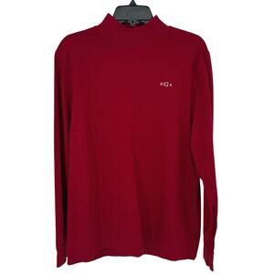 Land's End Long Sleeve Turtleneck Super T-Shirt Mens XL Red Monogram Basic Layer
